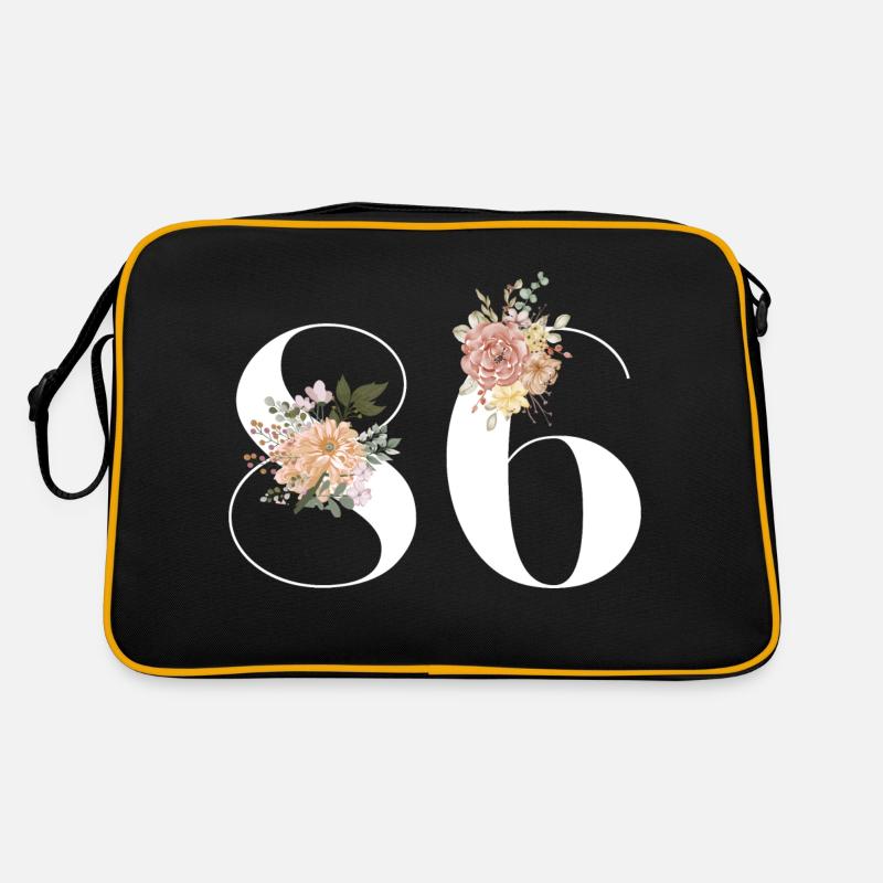 86e anniversaire fleuris (Cadeau de 86 ans) Sac Retro