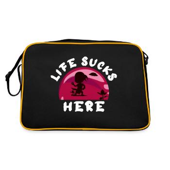 Life here sucks - Retro Bag - black/gold - Back