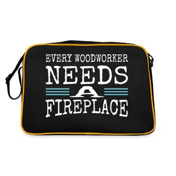 quote chainsaw tree woodcutter lumberman - Retro Bag - black/gold - Back