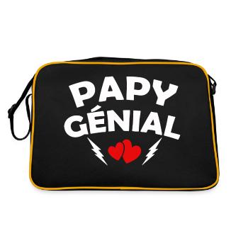 papy génial / humour grand-père / papy formidable - Sac Retro - noir/or - Dos