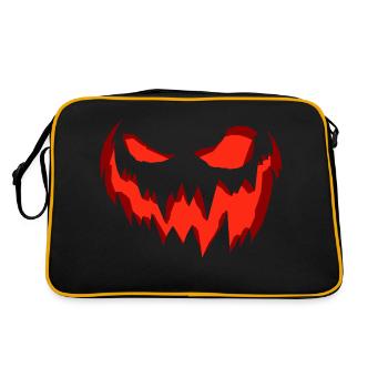 Effrayant visage de citrouille effrayant Halloween - Sac Retro - noir/or - Dos