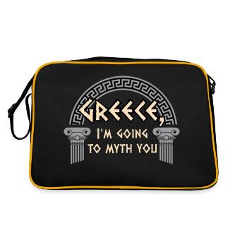 Antike Griechische Mythologie und Griechisches - Retro Tasche - Schwarz/Gold - Hinten