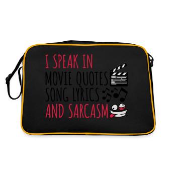 speak lyrics and sarcasm - Retro Bag - black/gold - Back