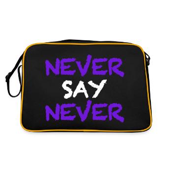 Never say never | funny sayings, film, quote - Retro Bag - black/gold - Back