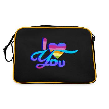 Je t’aime - Arc-en-ciel - Sac Retro - noir/or - Dos