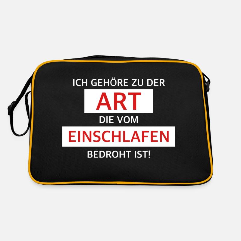 Ich bin vom Einschlafen bedroht | lustige Sprüche Retro Tasche