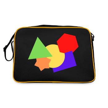 Formen bunt - Retro Tasche - Schwarz/Gold - Hinten