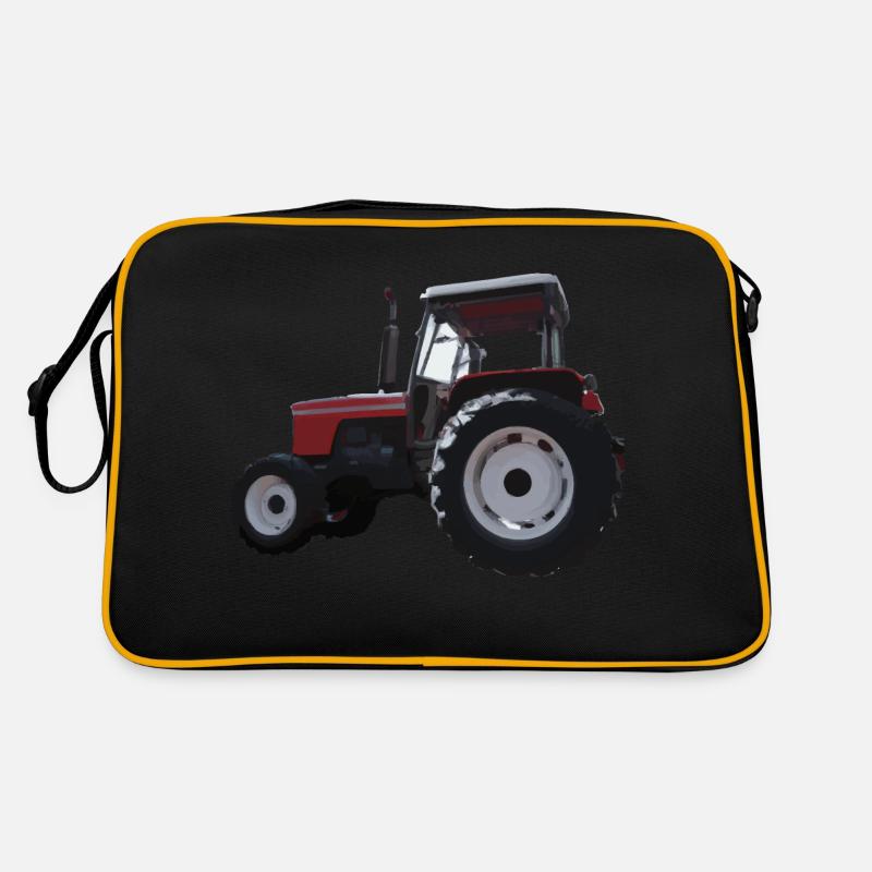 Roter Traktor Illustration Kinder Geschenkidee Retro Tasche