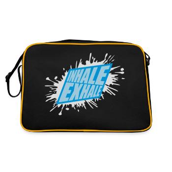 inhale exhale yoga quote - Retro Bag - black/gold - Back