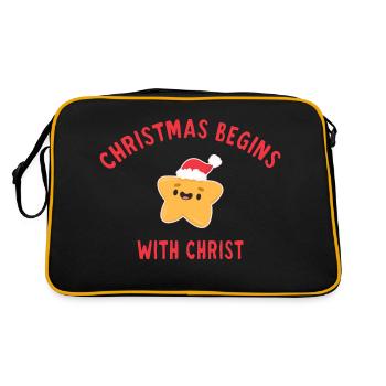 Christmas Begins With Christ - Sac Retro - noir/or - Dos