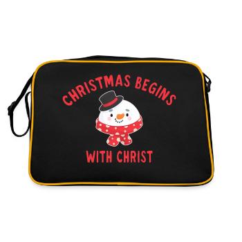 Christmas Begins With Christ bonhomme de neige - Sac Retro - noir/or - Dos