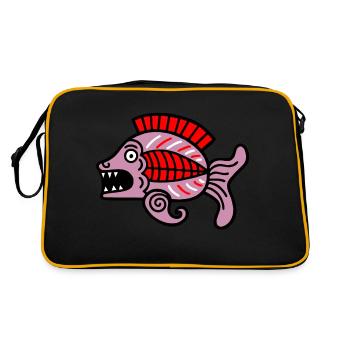 Culture des Incas, symbole du poisson - Sac Retro - noir/or - Dos
