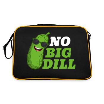 No Big Dill Cucumber Pickle - Retro Tasche - Schwarz/Gold - Hinten