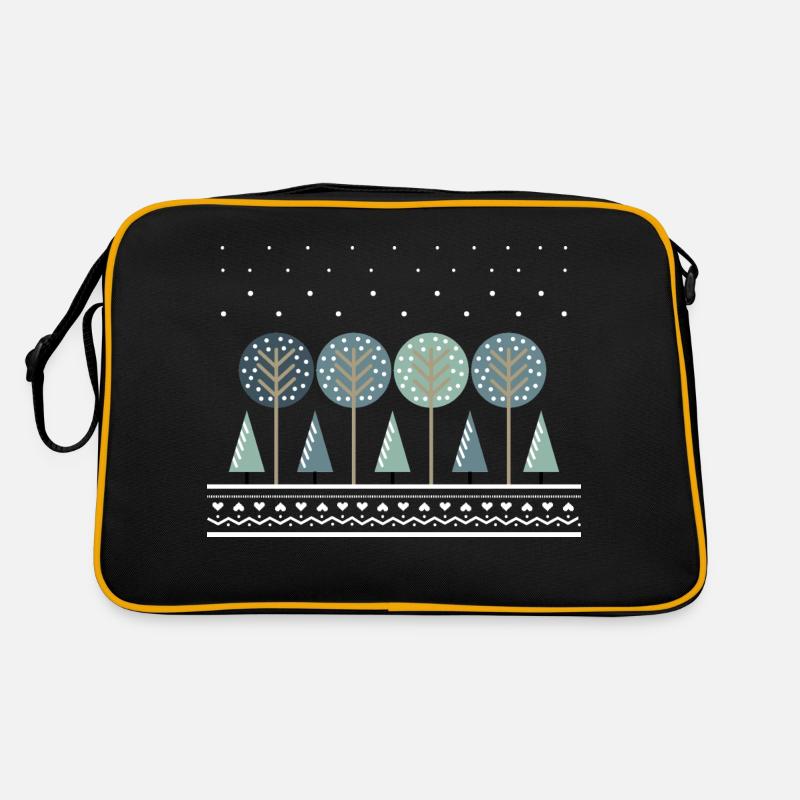 Verschneiter Wald Retro Tasche