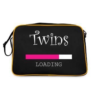 Grossesse Baby shower Babyshower Boy Girl - Sac Retro - noir/or - Dos