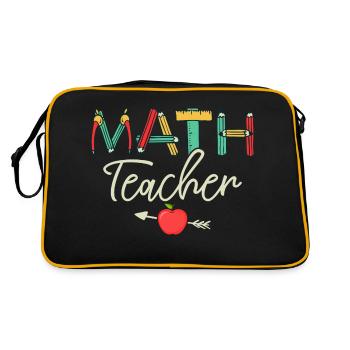 Math Teacher Student School Education - Retro Bag - black/gold - Back