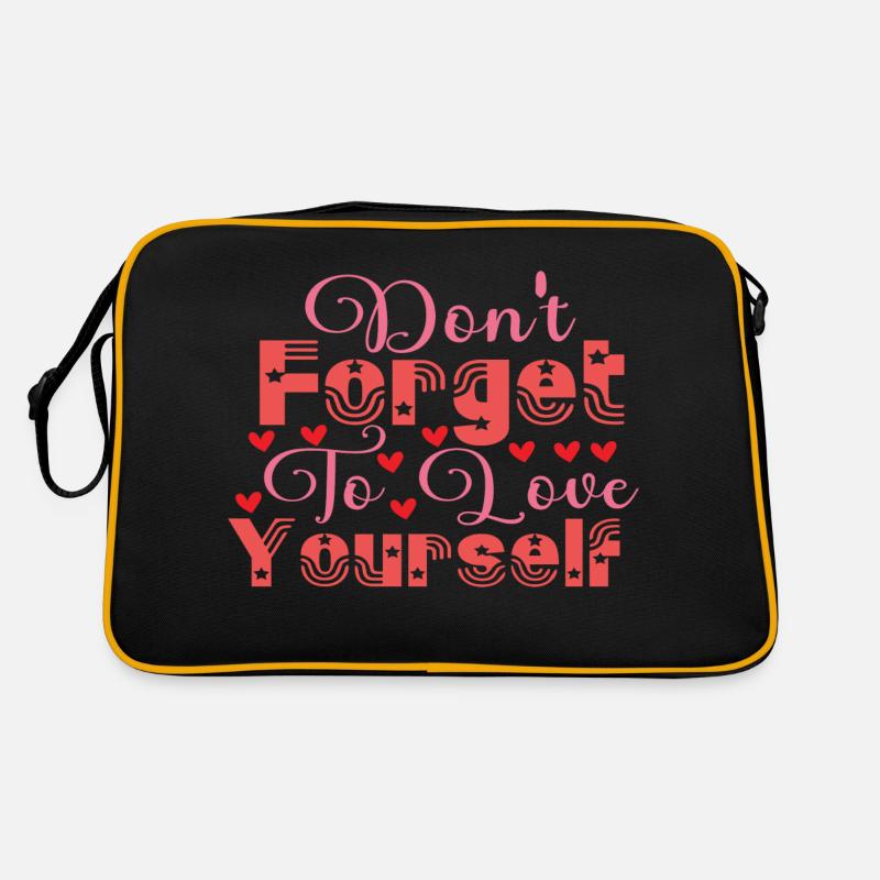 N’oubliez pas de vous aimer - Sac Retro - noir/or