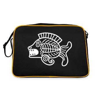 Culture des Incas, symbole du poisson - Sac Retro - noir/or - Dos