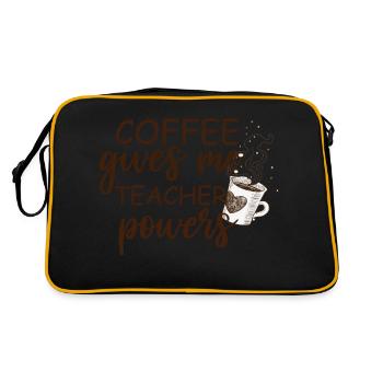 Coffee Gives Me Teacher Powers - Sac Retro - noir/or - Dos