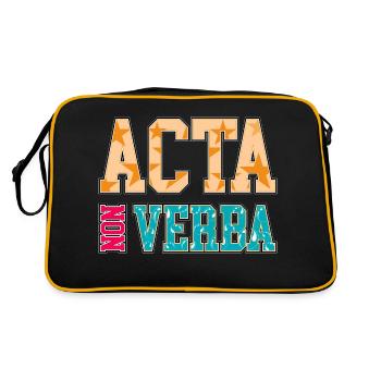 Passez à l’action, pas aux mots | Acta Non Verba | Latin Phr - Sac Retro - noir/or - Dos