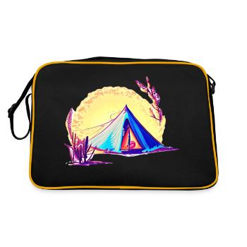 Camping Campervan Camping Caravan Camp Cadeau - Sac Retro - noir/or - Dos