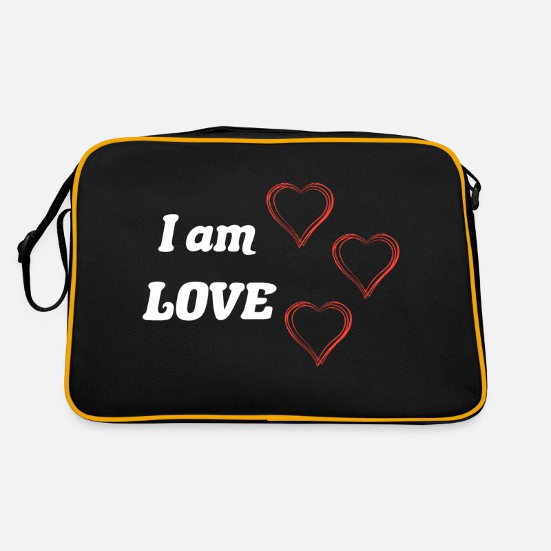 Ich bin Liebe -Positives Zitat Retro Tasche