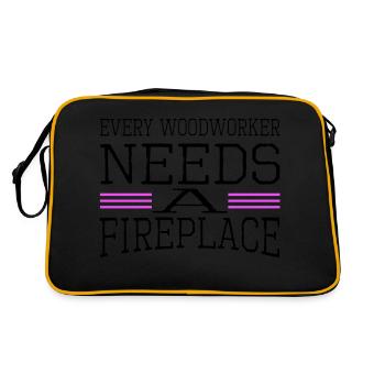 sexy carpenter tshirts job lumber - Retro Bag - black/gold - Back