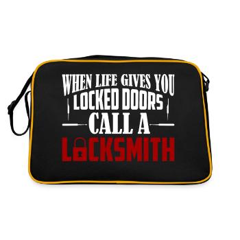 When Life Gives You Locked Doors Call A Locksmith - Retro Tasche - Schwarz/Gold - Hinten