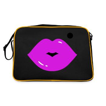 Lips with mole - Retro Bag - black/gold - Back