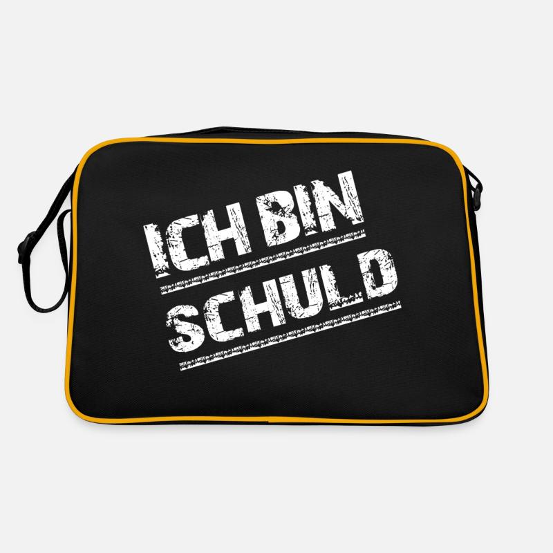 Ich bin schuld - Retro Tasche - Schwarz/Gold