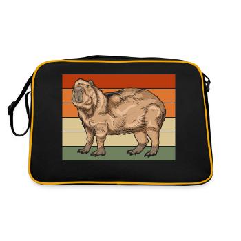 Capybara Lover Animal Gift Retro Capybara - Retro Bag - black/gold - Back