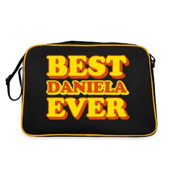 Daniela First Name Funny Gift - Retro Bag - black/gold - Back