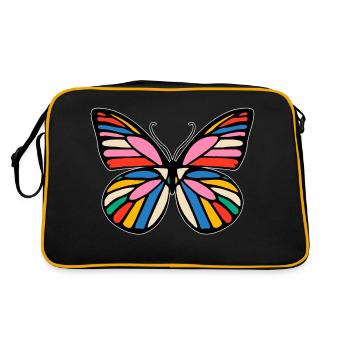 Merry Multicolored Butterfly - Retro Bag - black/gold - Back