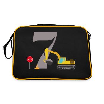 7e anniversaire pelleteuse - Sac Retro - noir/or - Dos