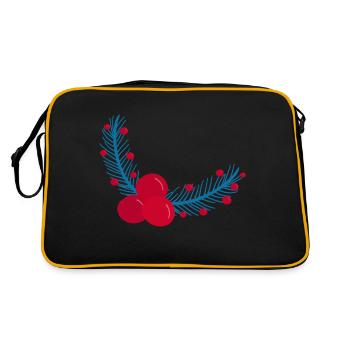 Feuilles et baies de houx de Noël1 - Sac Retro - noir/or - Dos