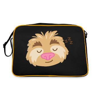 Visage de paresseux endormi super mignon - Sac Retro - noir/or - Dos