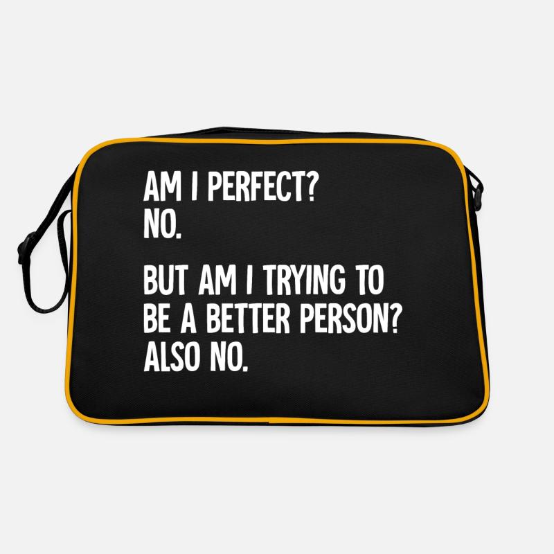 Bin ich perfekt, nicht lustig Retro Tasche