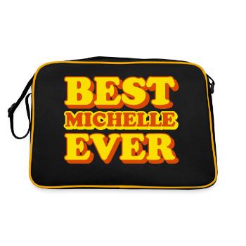 Michelle prénom, drôle de cadeau - Sac Retro - noir/or - Dos