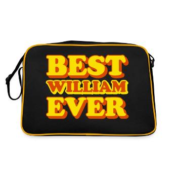 Funny gift with first name William - Retro Bag - black/gold - Back