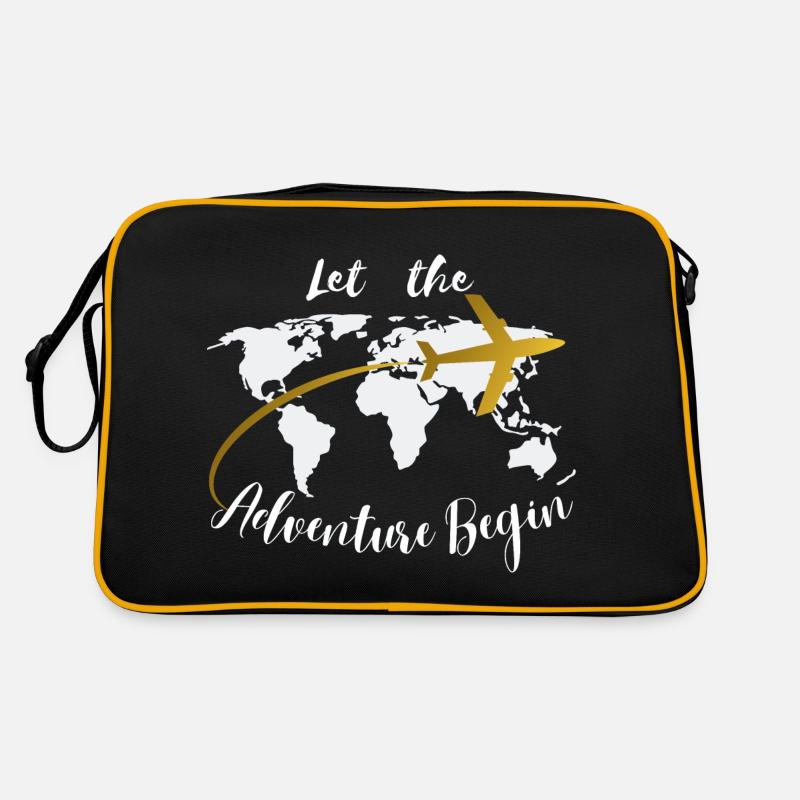 Que l’aventure commence - Monde - Sac Retro - noir/or