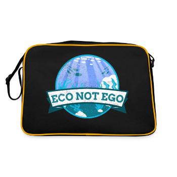 Environment Protection, Eco not Ego - Retro Bag - black/gold - Back