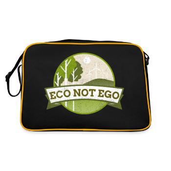 Environment Protection, Eco not Ego - Retro Bag - black/gold - Back