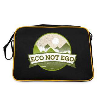 Environment Protection, Eco not Ego - Retro Bag - black/gold - Back