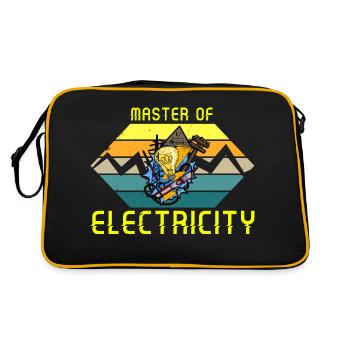 Master of electricity Electrician Lighting Technician - Retro Bag - black/gold - Back