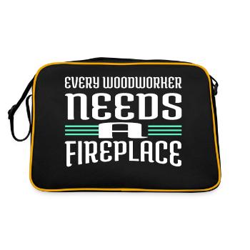 Carpenter Girl Tshirts Lumberman Woodcutter - Retro Bag - black/gold - Back