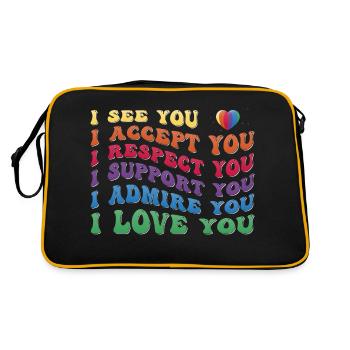 Pride - Accept Respect Support Admire Love You - Retro Bag - black/gold - Back