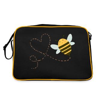 Abeille avec cœur - Sac Retro - noir/or - Dos