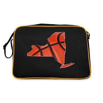 New York (États-Unis) | Vrai basket-ball | Carte - Sac Retro - noir/or - Dos