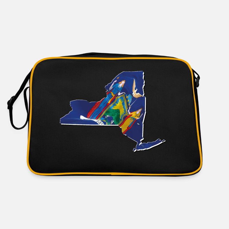 New York (États-Unis) | Drapeau réel | Carte des drapeaux Sac Retro