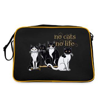 pas de chats, pas de vie - Sac Retro - noir/or - Dos